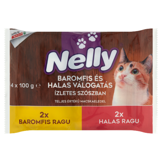 Kép Nelly Ragu Válogatás Baromfi-Hal Válogatás ízletes szószban teljes értékű macskaeledel 4 x 100 g