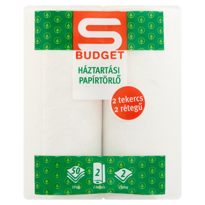 S-Budget háztartási papírtörlő 2 rétegű 2 tekercs