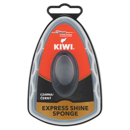 Kiwi Express Shine fekete gyorsfényező szivacs bőrcipőkre 7 ml