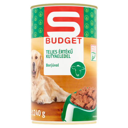 S-Budget teljes értékű kutyaeledel borjúval 1240 g