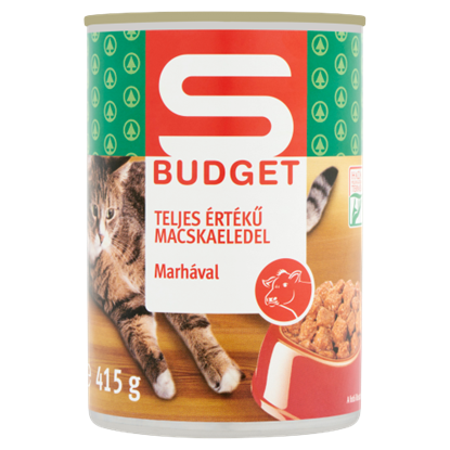 S-Budget teljes értékű macskaeledel marhával 415 g