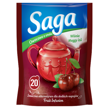 Saga meggy ízű gyümölcstea 20 filter