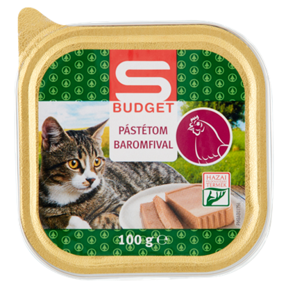 S-Budget pástétom baromfival, teljes értékű állateledel felnőtt macskák számára 100 g