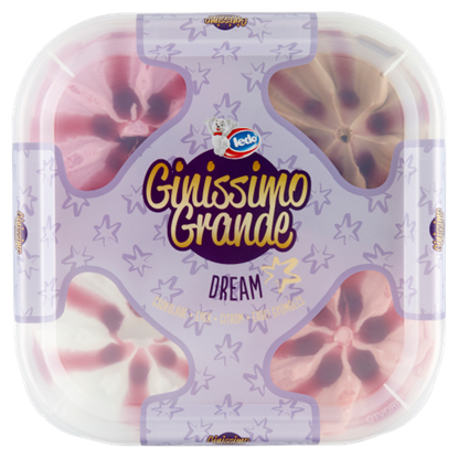 Ledo Ginissimo Grande Dream csokoládés, eper ízű, erdei gyümölcs ízű és citrom ízű jégkrém 1650 ml