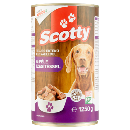 Scotty Falatkák Szószban teljes értékű állateledel felnőtt kutyák számára 5-féle ízesítéssel 1250 g