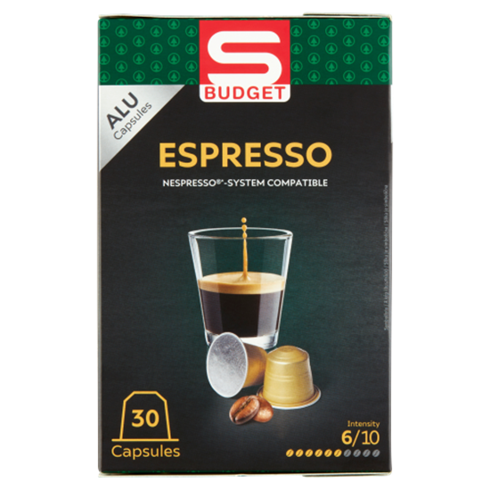S-Budget Espresso pörkölt őrölt kávé kapszulában 30 db 156 g
