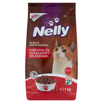 Nelly teljes értékű száraz macskaeledel marhával és hozzáadott zöldséggel 1 kg