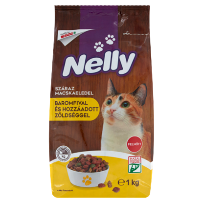 Nelly teljes értékű száraz macskaeledel baromfival és hozzáadott zöldséggel 1 kg