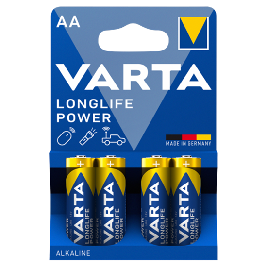 Varta Longlife Power AA LR6 1,5 V nagy teljesítményű alkáli elem 4 db