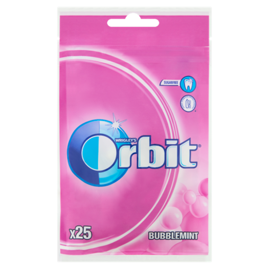 Orbit Bubblemint Bag gyümölcs- és mentaízű rágógumi 35 g
