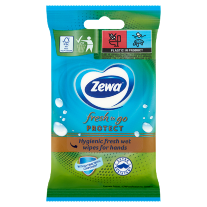Zewa Fresh To Go Protect nedves kéztisztító kendő 10 db