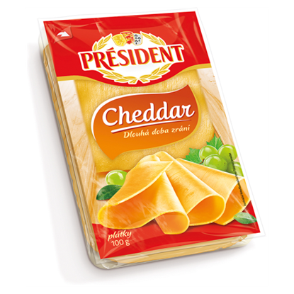 Président Cheddar szeletelt sajt 100 g