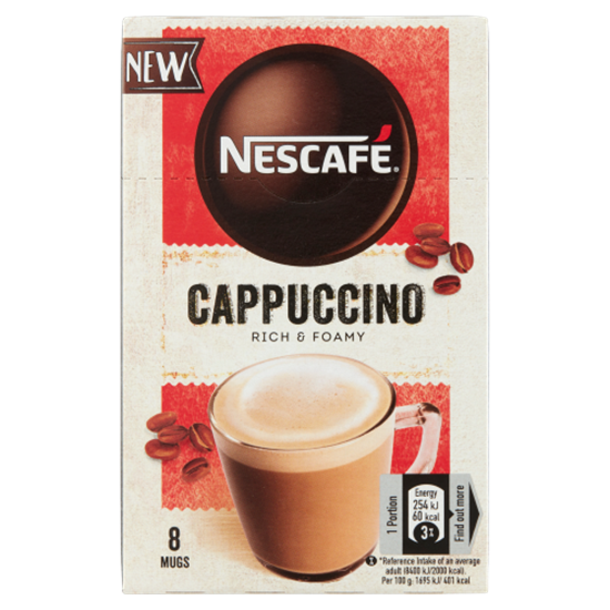 Nescafé Cappuccino azonnal oldódó kávéspecialitás 8 x 15 g (120 g)