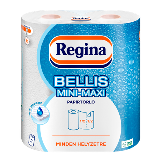 Regina Bellis Mini-Maxi háztartási papírtörlő 3 rétegű 2 tekercs