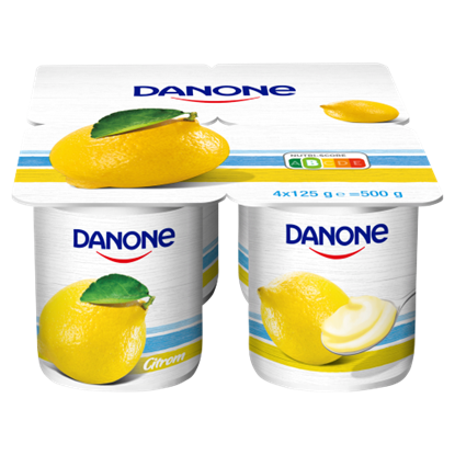 Danone Könnyű és Finom citromízű, élőflórás, zsírszegény joghurt 4 x 125 g (500 g)