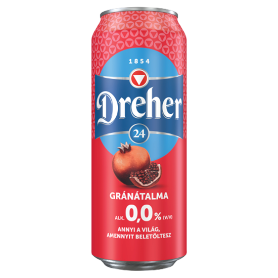 Dreher 24 alkoholmentes világos sör és gránátalma ízű ital keveréke 0,5 l