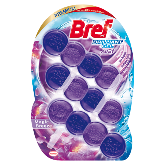 Bref Brilliant Gel Magic Breeze WC frissítő 3 x 42 g