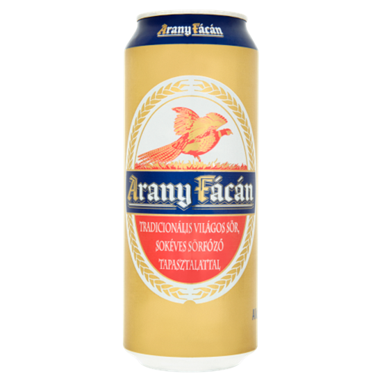 Arany Fácán világos sör 4% 0,5 l doboz