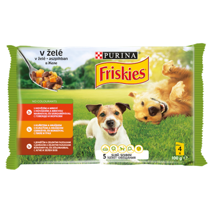 Friskies teljes értékű állateledel felnőtt kutyák számára aszpikban 4 x 100 g (400 g)