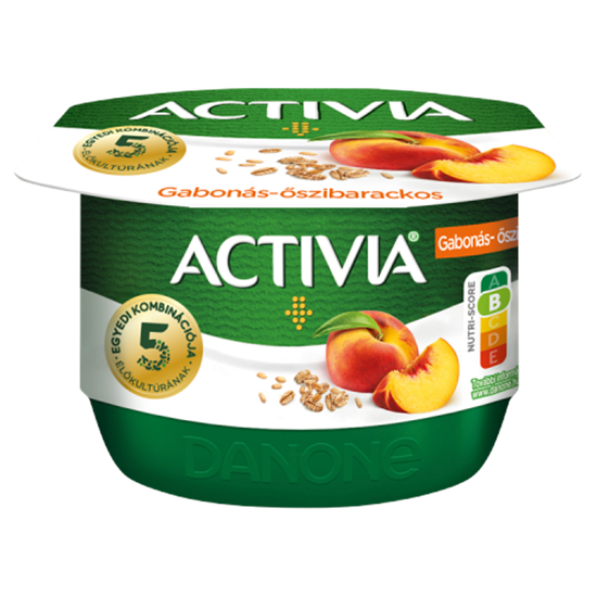 Danone Activia élőflórás gabonás-őszibarackos joghurt 125 g