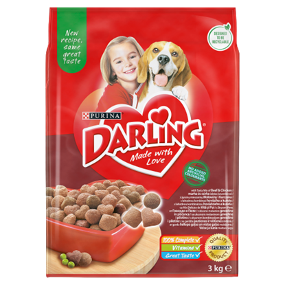 Darling teljes értékű állateledel felnőtt kutyák számára marha és csirke ízletes keverékével 3 kg
