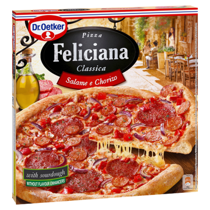 Dr. Oetker Feliciana gyorsfagyasztott pizza szalámival és chorizo szalámival 320 g