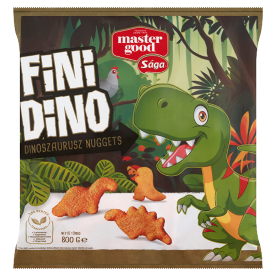 Sága Fini Dino Dinoszaurusz Nuggets gyorsfagyasztott panírozott csirke mellhús 800 g