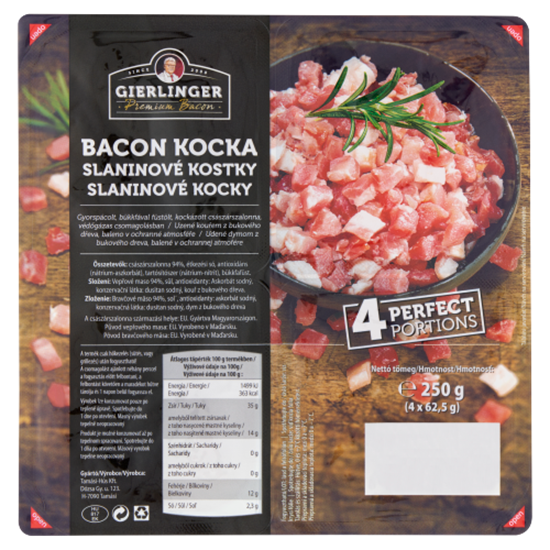 Gierlinger bacon kocka 4 x 62,5 g (250 g)