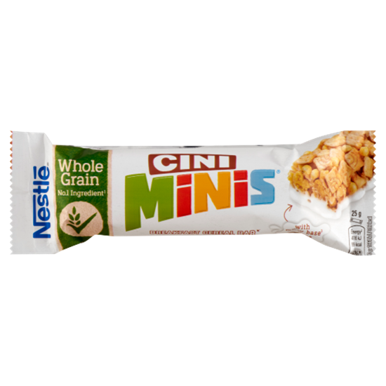 Nestlé Cini Minis fahéjas gabonapehely-szelet tejbevonó talppal vitaminokkal és kalciummal 25 g 