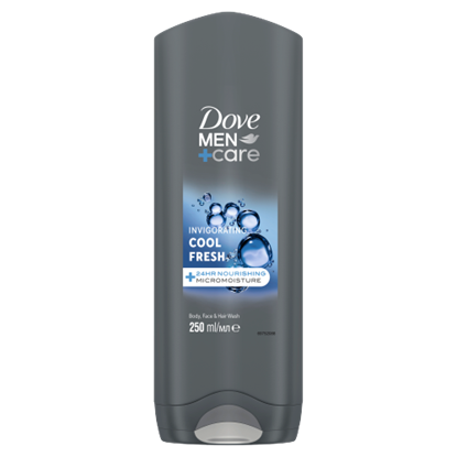 Dove Men+Care Invigorating Cool Fresh tusfürdő testre, arcra, hajra 250 ml