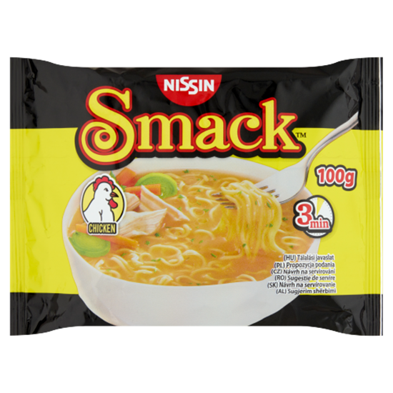 Nissin Smack csirke ízű instant tésztaleves 100 g