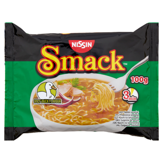 Nissin Smack fűszeres kacsa ízű instant tésztaleves 100 g