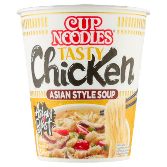 Nissin Cup Noodles instant tésztaleves, csirke ízesítéssel ázsiai módra 63 g