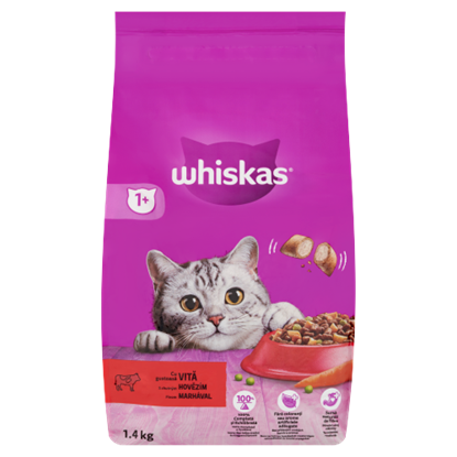 Whiskas teljes értékű állateledel felnőtt macskák számára marhahússal 1,4 kg