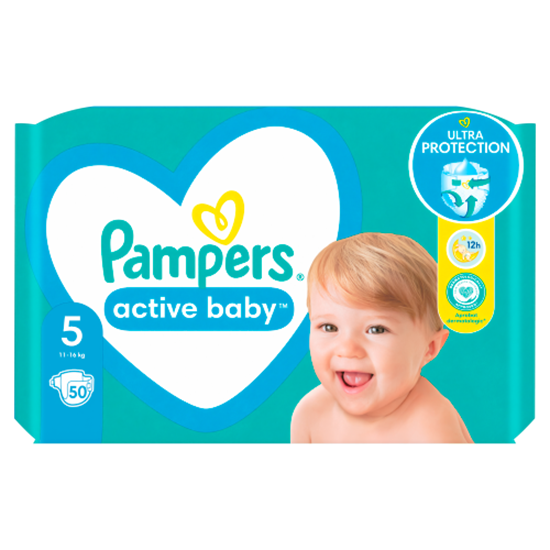 Pampers Active Baby 5, 50 Db Pelenka, 11kg-16kg