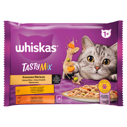 Whiskas 1+ Tasty Mix teljes értékű nedves eledel felnőtt macskáknak 4 x 85 g (340 g)