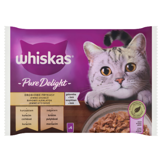 Whiskas Pure Delight teljes értékű nedves eledel felnőtt macskáknak 4 x 85 g (340 g)