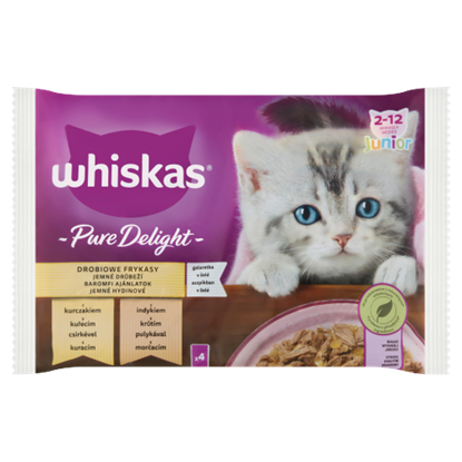 Whiskas Junior Pure Delight teljes értékű nedves eledel kölyökmacskáknak 4 x 85 g (340 g)