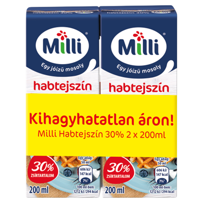 Milli habtejszín 30% 2x200ml