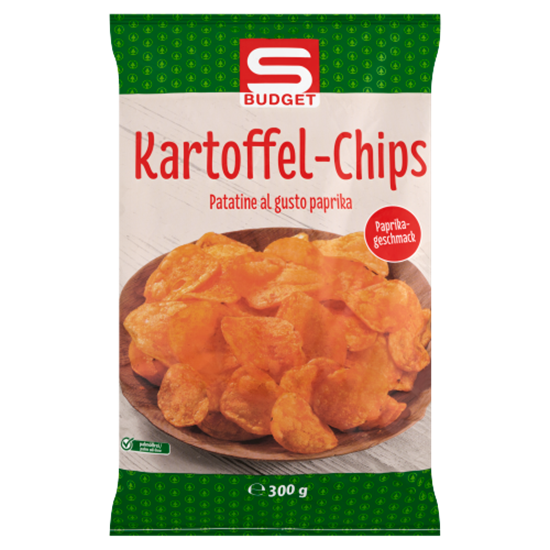 S-budget chips paprikás  300g