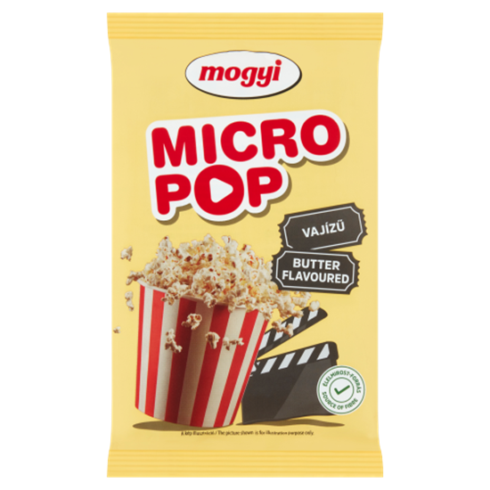 Mogyi Micro Pop mikrohullámú sütőben elkészíthető vajízű pattogatni való kukorica 100 g