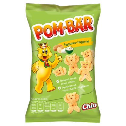 Pom-Bär tejszínes-hagymás ízű burgonyasnack 50 g