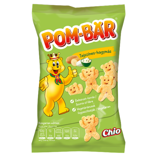 Pom-Bär tejszínes-hagymás ízű burgonyasnack 50 g