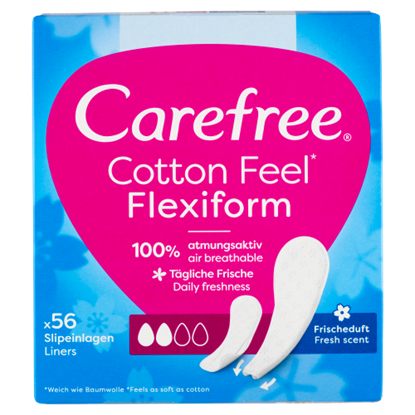 Carefree Cotton Feel Flexiform tisztasági betét friss illattal 56 db