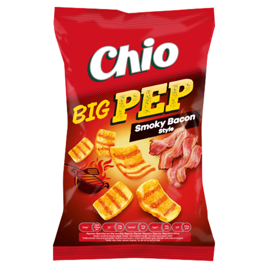 Chio Big Pep Smoky Bacon Style bacon ízű búza-burgonyasnack 65 g