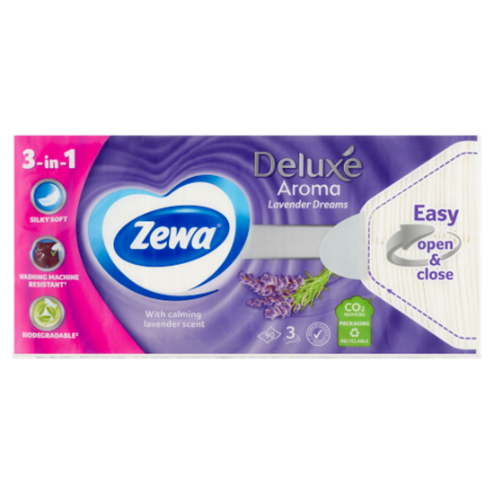 Zewa Deluxe Lavender Dreams illatosított papír zsebkendő 3 rétegű 90 db