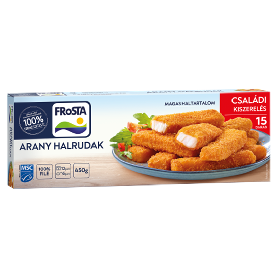 FRoSTA gyorsfagyasztott arany halrudak 15 db 450 g