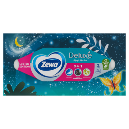 Zewa Deluxe Magic Garden dobozos illatmentes papír zsebkendő 3 rétegű 90 db