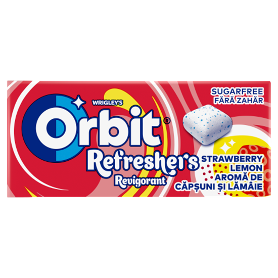 Orbit Refreshers eper- és citromízű cukormentes rágógumi édesítőszerrel 17,9 g