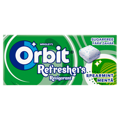 Orbit Refreshers Spearmint menta- és mentolízű cukormentes rágógumi édesítőszerrel 17,9 g